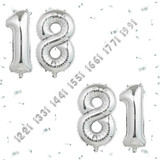32 Inch Big Sliver Large Number 18 81 Mylar Foil Balloon For Helium &amp; Air Filled Premium Self Seal B