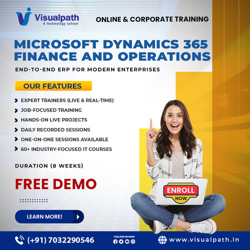 Visualpath provides structured Dynamics 365 Finance Operations online training designed to help learners understand finance and operations concepts through guided online sessions. Our Microsoft Dynamics 365 Finance Operations Training focuses on clear explanations, practical examples, and systematic learning, making it easy to apply skills in real-world scenarios. Join us to advance your career with hands-on knowledge and expert guidance!
 Call +91-7032290546 to get started today.
Visit: https://www.visualpath.in/microsoft-dynamics-365-finance-operations-training.html
WhatsApp: https://wa.me/c/917032290546
Blog: https://visualpathblogs.com/category/d365-functional/