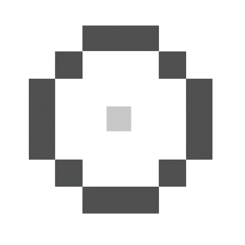 Minimalist pixel art crosshair design.png