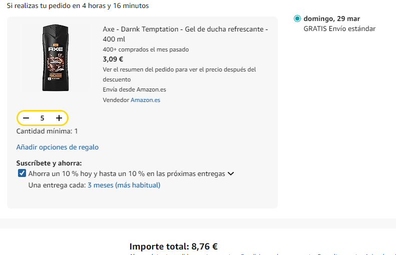 captura de pantalla de ayuda para conseguir la oferta temporal