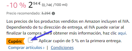 captura de pantalla de ayuda para conseguir la oferta temporal