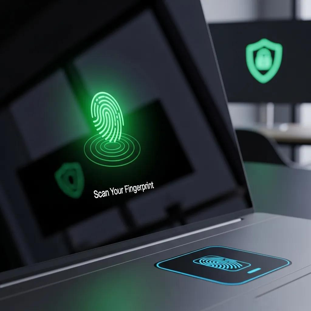 Laptop biometric security