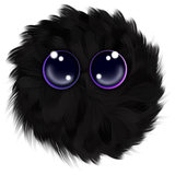 Black (Purple Eyes) Floofi 300px
