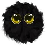 Black (Yellow Eyes) Floofi 300px