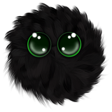 Black (Green Eyes) Floofi 300px