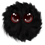 Black (Red Eyes) Floofi 300px