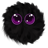 Black (Pink Eyes) Floofi 300px