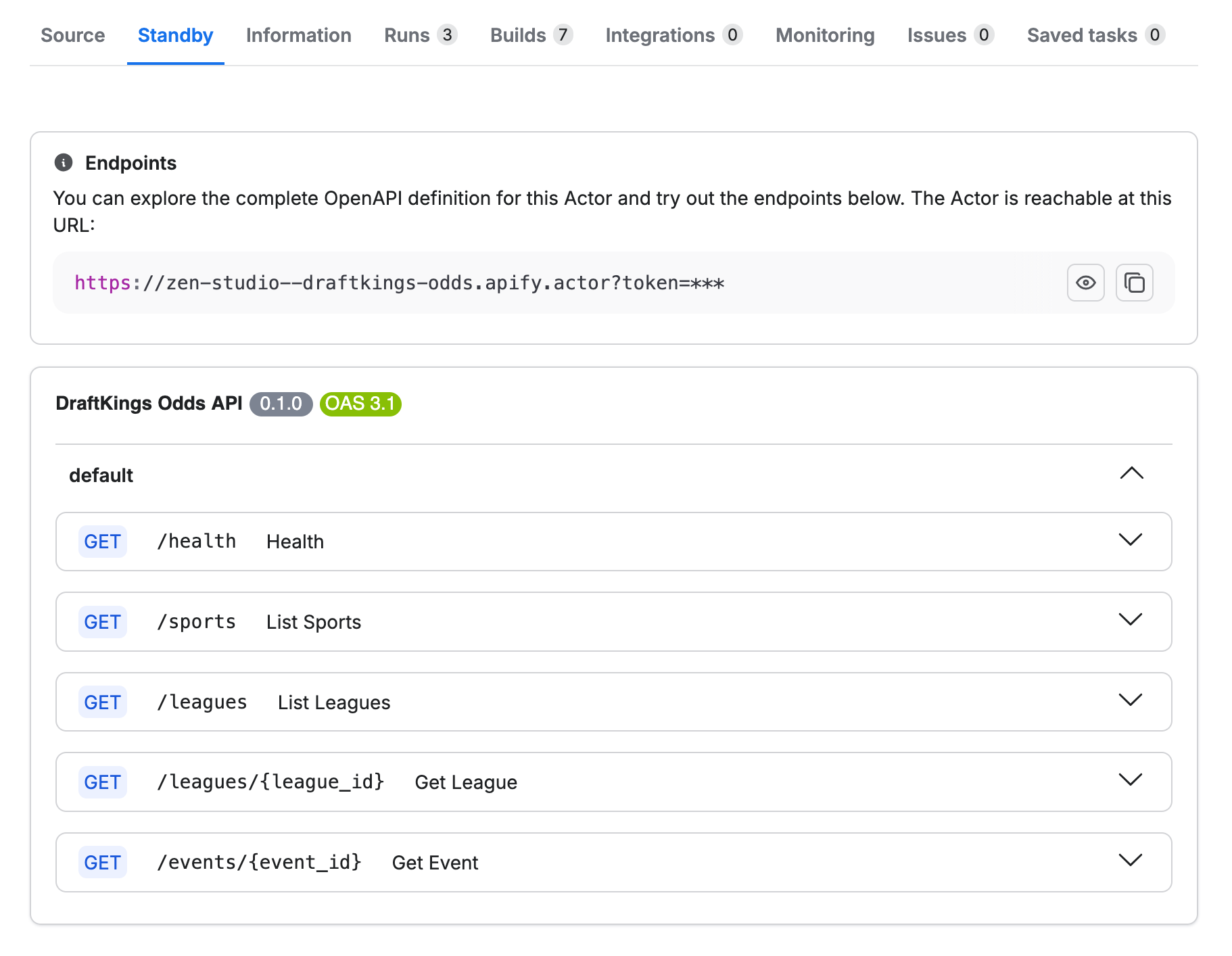 DraftKings odds API endpoints — real-time REST API with OpenAPI spec