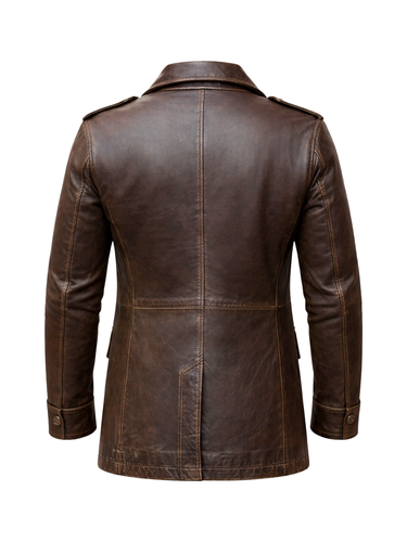Mens Vintage Brown Leather Blazer 4.png