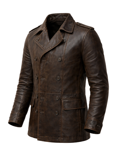 Mens Vintage Brown Leather Blazer 2.png