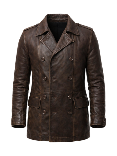 Mens Vintage Brown Leather Blazer 3.png