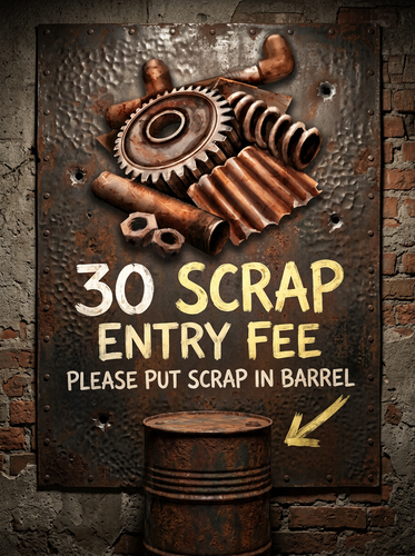 Firefly GeminiFlash 30 Scrap Entry Fee Please Put Scrap in Barrel Poster 239496.png