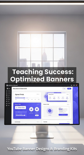 A bright studio with a large window a monitor showing an educational channel kit overlay text Teachi.jpg