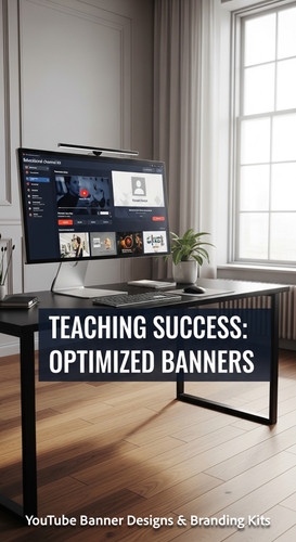 A bright studio with a large window a monitor showing an educational channel kit overlay text Teachi.jpg