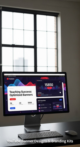 A bright studio with a large window a monitor showing an educational channel kit overlay text Teachi.jpg