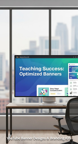 A bright studio with a large window a monitor showing an educational channel kit overlay text Teachi.jpg