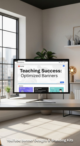 A bright studio with a large window a monitor showing an educational channel kit overlay text Teachi.jpg