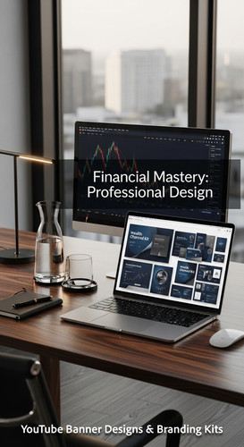 A highend desk with a laptop displaying a cohesive wealth channel kit overlay text Financial Mastery.jpg
