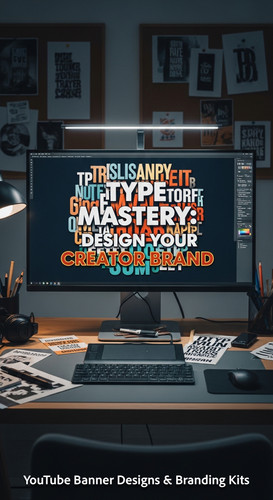 A graphic design studio a monitor displaying a typography channel art overlay text Type Mastery Desi.jpg