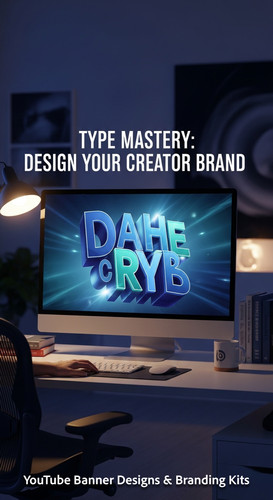 A graphic design studio a monitor displaying a typography channel art overlay text Type Mastery Desi.jpg