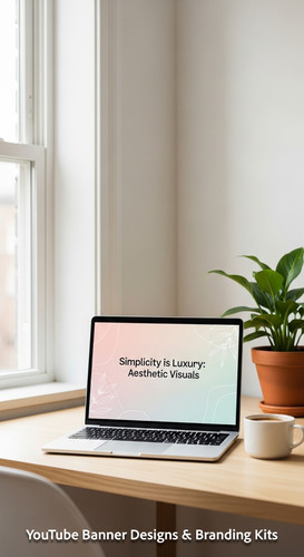 A minimalist apartment desk a screen showing a clean generic aesthetic banner overlay text Simplicit.jpg