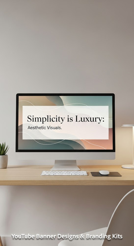 A minimalist apartment desk a screen showing a clean generic aesthetic banner overlay text Simplicit.jpg