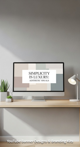 A minimalist apartment desk a screen showing a clean generic aesthetic banner overlay text Simplicit.jpg