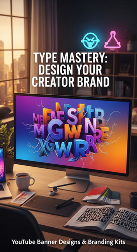 A graphic design studio a monitor displaying a typography channel art overlay text Type Mastery Desi.jpg