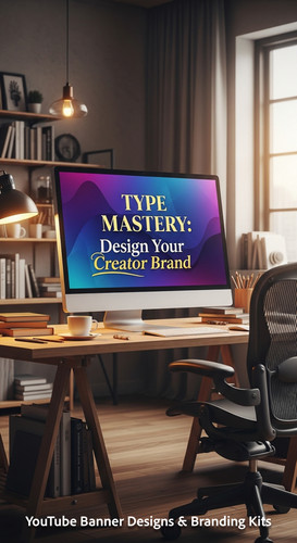 A graphic design studio a monitor displaying a typography channel art overlay text Type Mastery Desi.jpg