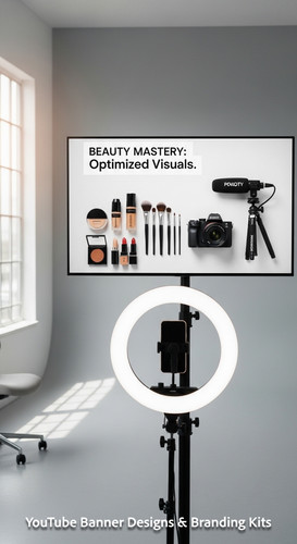 A modern studio with a ring light and a monitor showing a cohesive beauty vlogger kit overlay text B.jpg