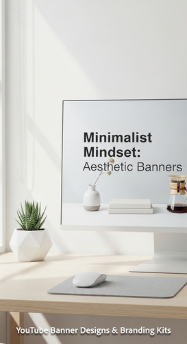 A minimalist apartment desk a screen showing a clean lifestyle placeholder overlay text Minimalist M.jpg