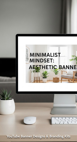 A minimalist apartment desk a screen showing a clean lifestyle placeholder overlay text Minimalist M.jpg