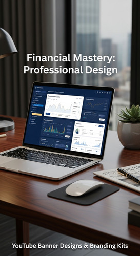 A highend desk with a laptop displaying a cohesive wealth channel kit overlay text Financial Mastery.jpg