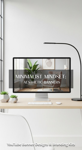 A minimalist apartment desk a screen showing a clean lifestyle placeholder overlay text Minimalist M.jpg