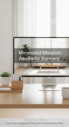 A minimalist apartment desk a screen showing a clean lifestyle placeholder overlay text Minimalist M.jpg