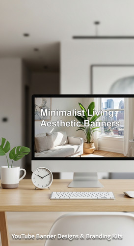 A minimalist apartment desk a screen showing a generic lifestyle placeholder overlay text Minimalist.jpg