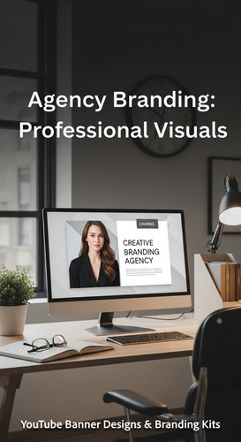 A creative directors office a monitor displaying a branding agency channel art overlay text Agency B.jpg