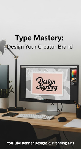 A graphic design studio a monitor displaying a typography channel art overlay text Type Mastery Desi.jpg