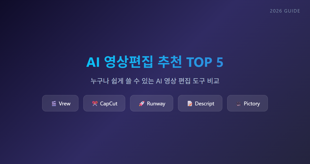 AI 영상편집 추천 TOP 5