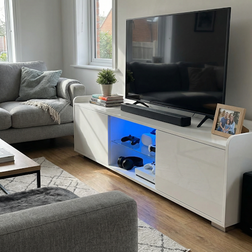 White Gloss TV Unit Brightens Our Lounge.png