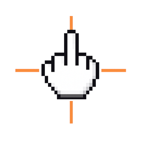 Pixelated middle finger crosshair design.png
