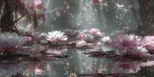 shay White and pink waterlily flowers on crystal clear water 405f5fb3 a977 4ba7 97b3 f910f2bd0de7 1.jpg