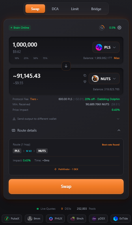 SquirrelSwap interface