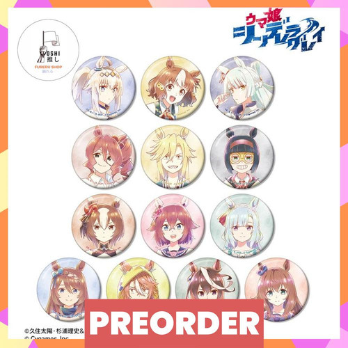 475928 set of 13 trading ani art aqua label can badge uma musume cinderella gray 6cm.jpg