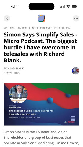 Simon Says Simplify Sales Micro Podcast. The biggest hurdle I have overcome in telesales with Richar.jpg