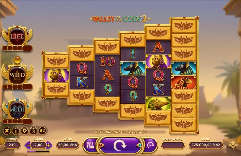 Slot Games VWIN tạo ra chiến thắng khủng : Valley of the Gods 2