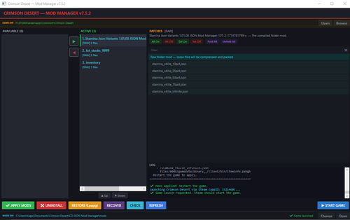 2026 03 29 09 00 35 Crimson Desert — Mod Manager v7.5.2.png