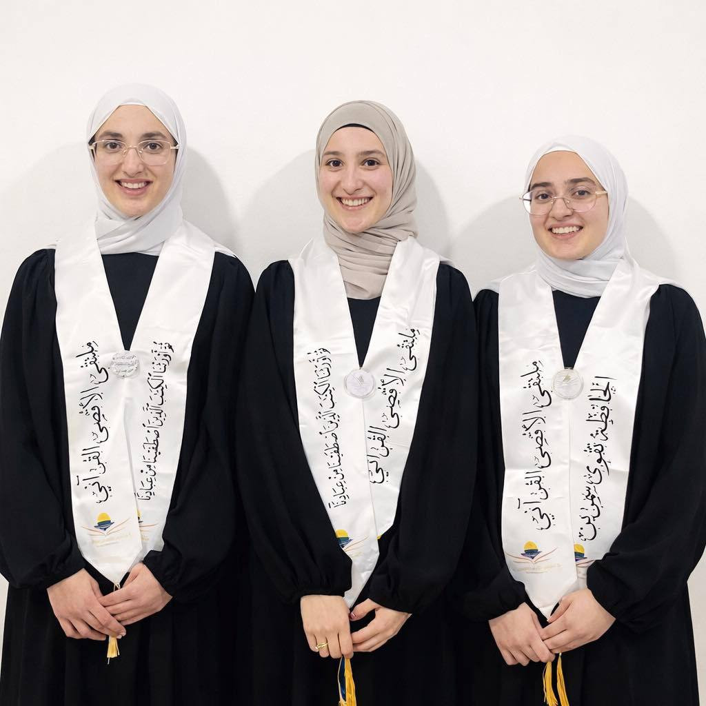 بيت واحد جمعهن الثلاثة.. الشقيقات تقوى وتقى وآية جعفر سمرين يتممن حفظ القرآن الكريم كاملًا...