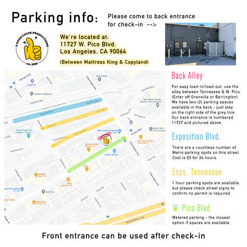 AGC W. Pico studio parking map