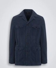 Navy blue washed silk Sahariana jacket.png